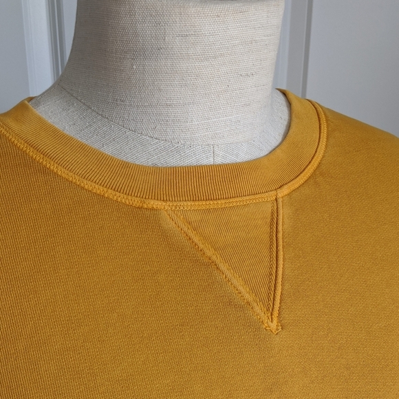Frame Sweatshirt Short Sleeve Roll Cuffs Crew Pullover Faded Marigold L NWT - Picture 5 of 14